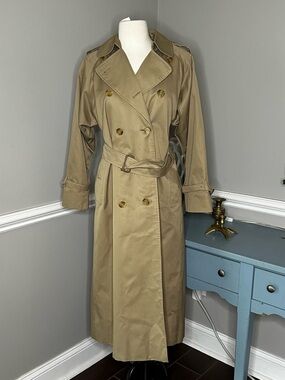 Vintage Burberrys Trench Coat Size 4 XLong Wool Liner Beige Classic Nova Check